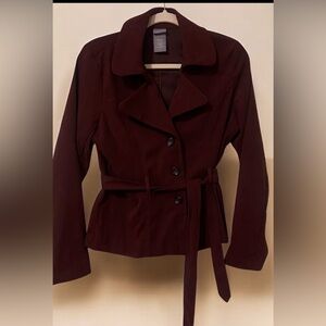 Laura Scott Deep Burgundy Trench Coat